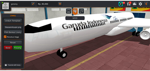 mod bussid pesawat garuda indonesia