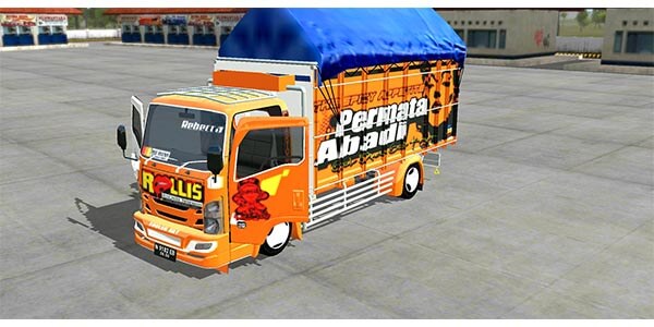 Download Mod Bussid Truck Isuzu NMR 71 Terpal Segitiga