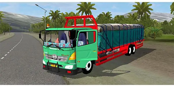 Mod Bussid truck hino muatan berat full terpal