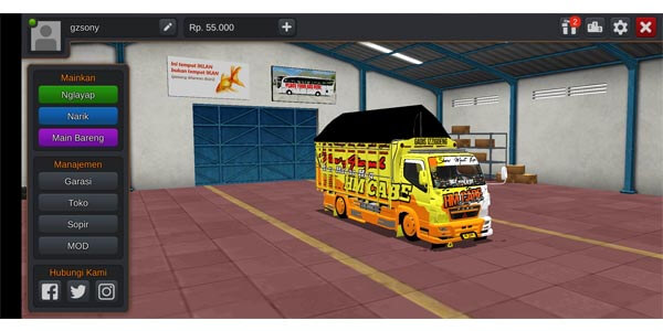 download mod bussid truck canter cabe