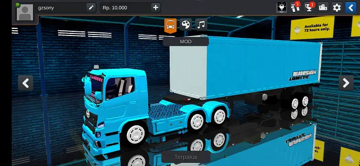 mod bussid truck hino 500 container panjang