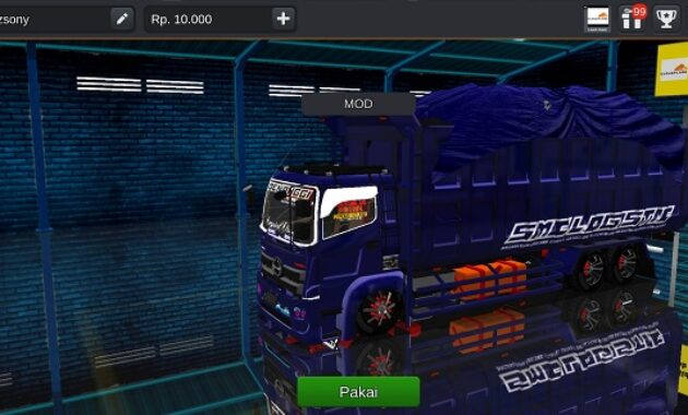 Mod Truck Hino Dump C9 Muatan Berat Bussid