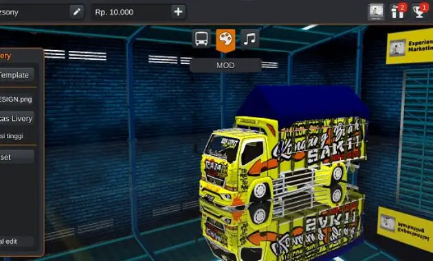 Download Mod Truck Souleh Art Terpal Segitiga Bussid