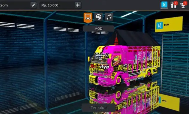 Mod Truck Terpal Segitiga Livery Mahartya Putri Bussid