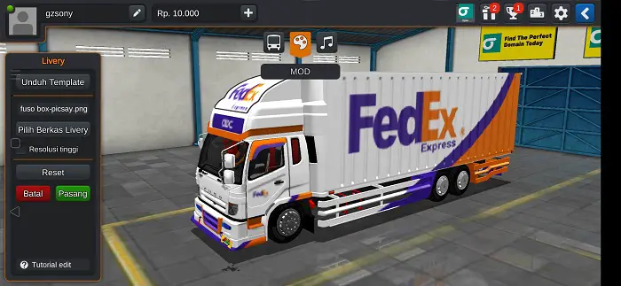 Truck Fuso Box FedEx Full Anim