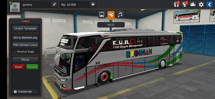 Bus Budiman JB3+ HDD Full Anim