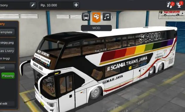 Bus Avante D2 Sinar Jaya Full Anim + Aksesoris