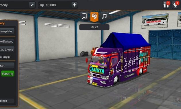 download mod bussid truck canter new calista
