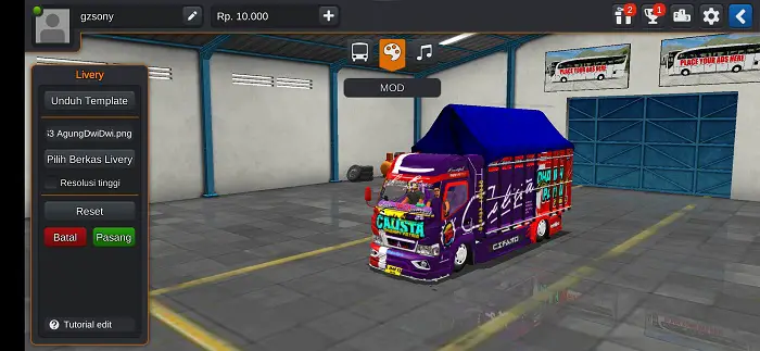 download mod bussid truck canter new calista