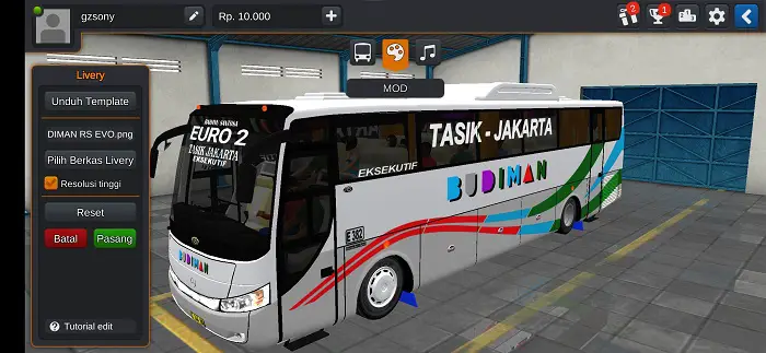Bus Budiman RS Evolution Full Ani