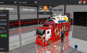 Truck Canter Giga Terpal Segitiga Muat Cabe Full Animasi