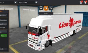 Truck Hino C13 Tam Cargo Lion Parcel Full Anim