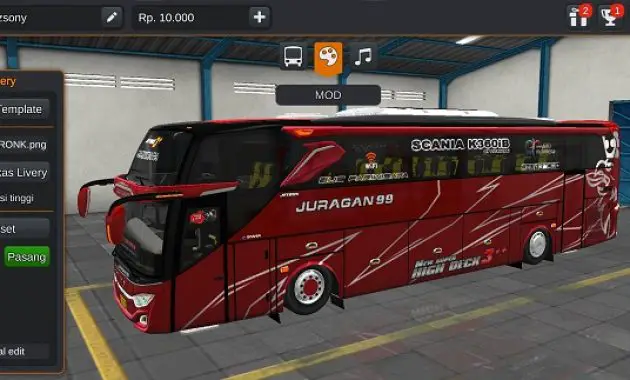 Download Mod Bussid Bus Juragan 99 JB3+ Scania Full Anim