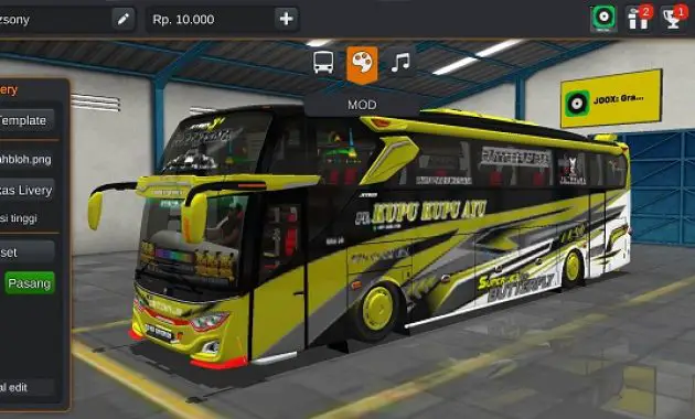 Download Mod Bussid Bus Kupu-Kupu Ayu Full Anim + Aksesoris