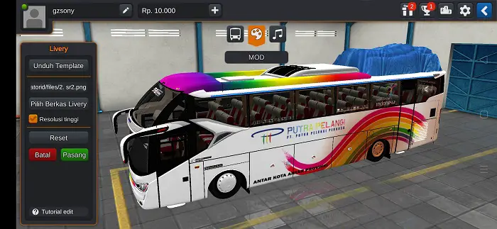 Mod Bussid Bus Putra Pelangi