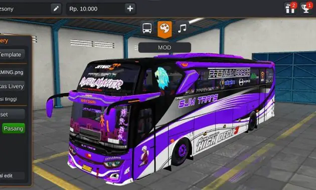 Download Mod Bussid Livery Bus Ratu Maher SJM Trans Terbaru