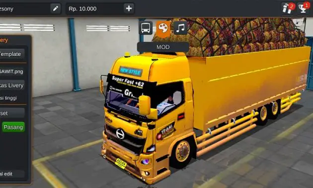 Download Mod Bussid Truck Hino 500 Gayor Muatan Sawit