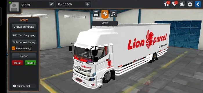 Truck Hino C13 Tam Cargo Lion Parcel Full Anim