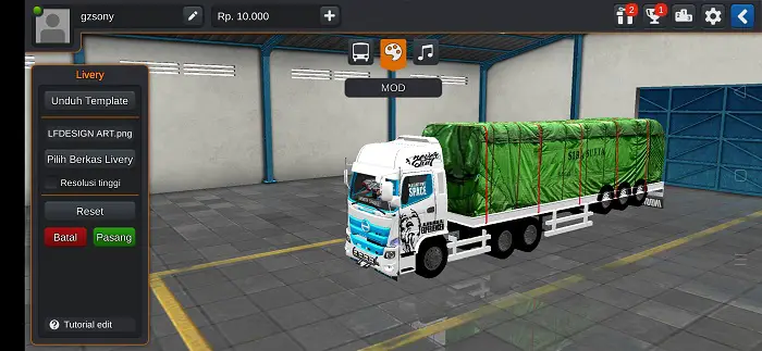 Truck Hino Trailer Siba Surya Terpal 3D Full Anim