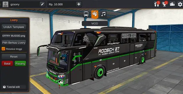 Mod Bus Mulyo Indah JB3 SHD Scania Pintu Tengah