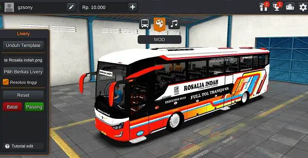 Mod Bus SR 3 Rosalia Indah Double Decker