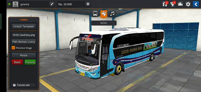 Mod Bus Safari Dharma Raya JBHD Alcoa Full Variasi