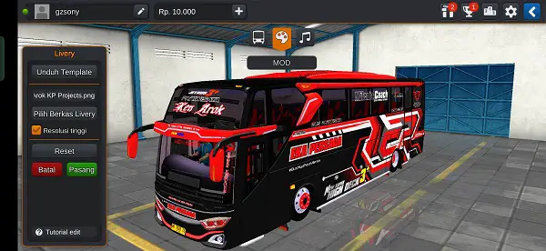 16. Mod Bussid Bus Eka Persada 3D JB3 Hino Ken Arok