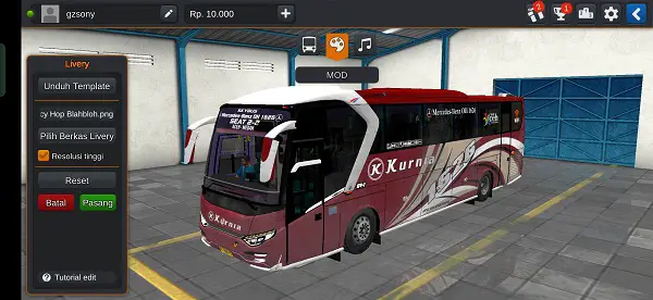 17. Mod Bussid Bus Kurnia Livery Kotor SR1 Mercy Hop