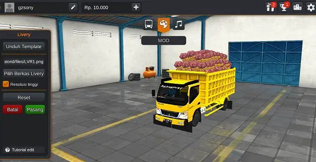 Mod Bussid Truck Dump Canter (Muatan Bisa Tumpah dan Ringsek)