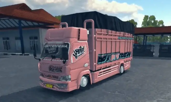 Mod Bussid Truck Canter Sumatra Style Pink Terbaru